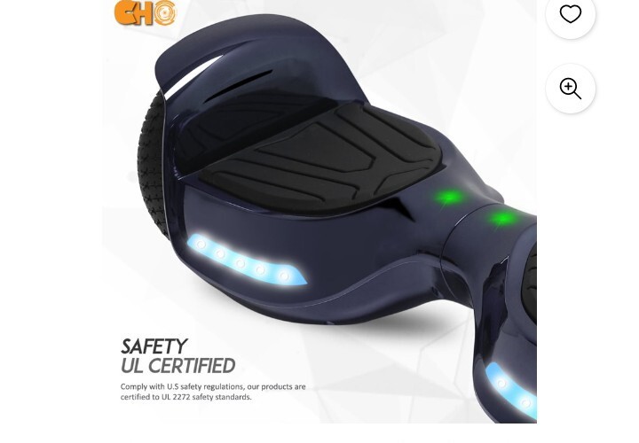 Black Light Up Bluetooth Speaker Electric Hoverboard Complete with Charger