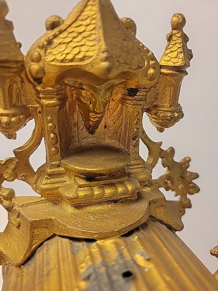 Antique French Figural Mantle Clock Pot Metal Clock For Parts eBay