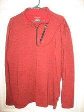 Swiss Tech 1/4 Zip Long Sleeve Performance Polo Men's Large Red
