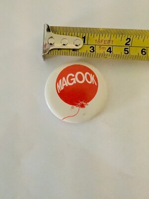 Vintage Pin Pinback Button Magook Technology Red Balloon Hong Kong