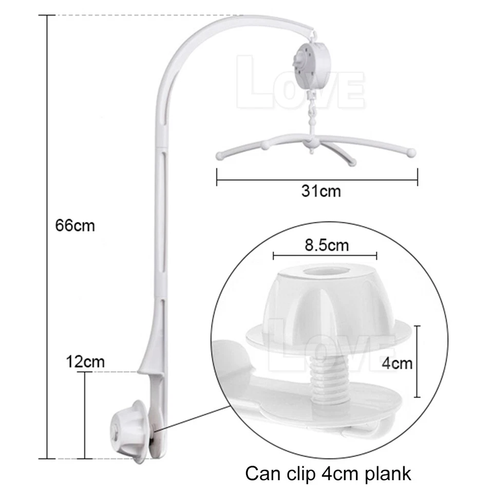 Baby Crib Mobile Bed Bell Toy Holder Arm Bracket Wind-up Music Box Cot Gift AU - image 4 of 4