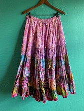 Vintage 70's Anna Konya Tropical Tiered Boho Skirt