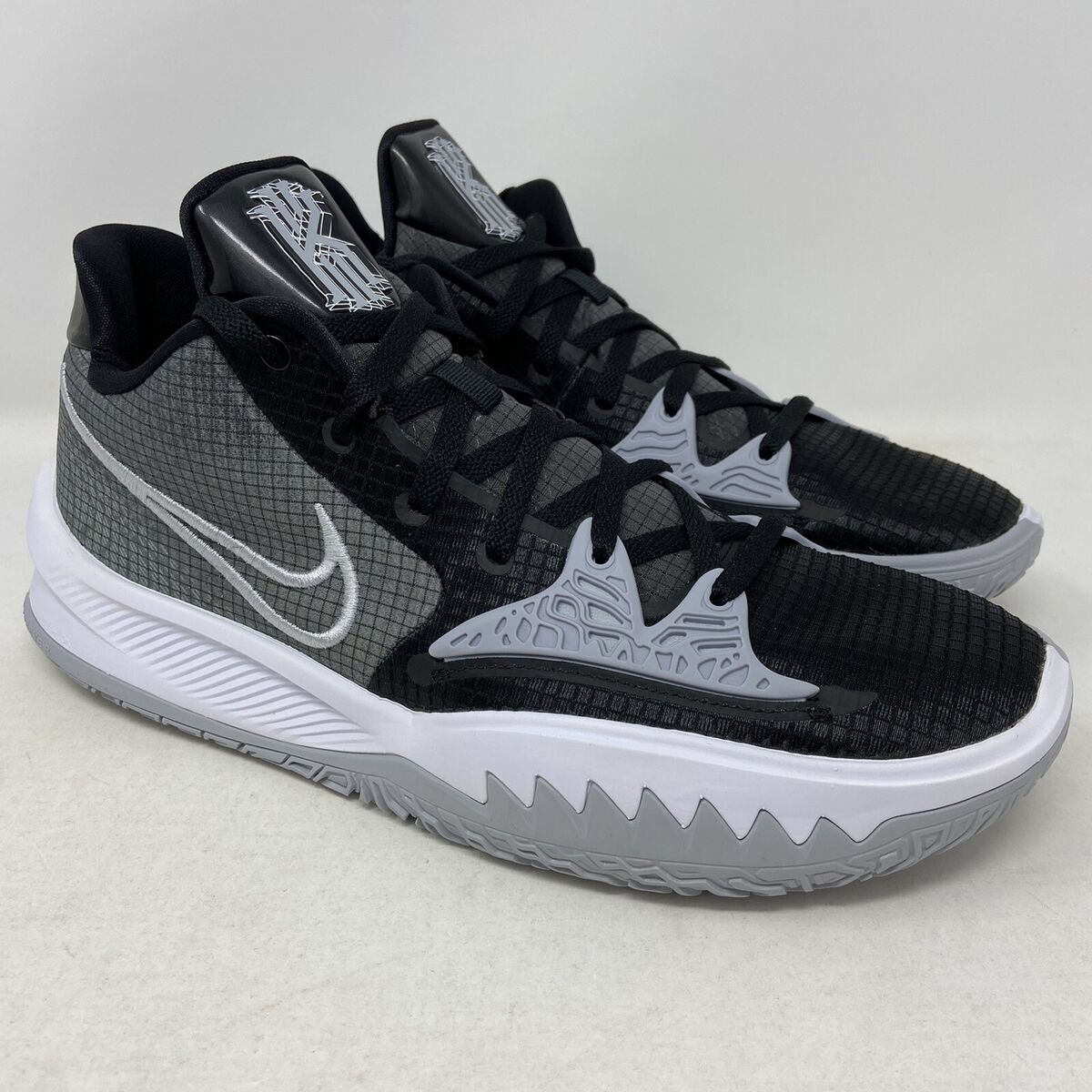 Nike Kyrie Low 4 TB Black White Grey Men's Basketball Shoes Nike Kyrie Low 4 TB Black White Grey Men's Basketball Shoes
