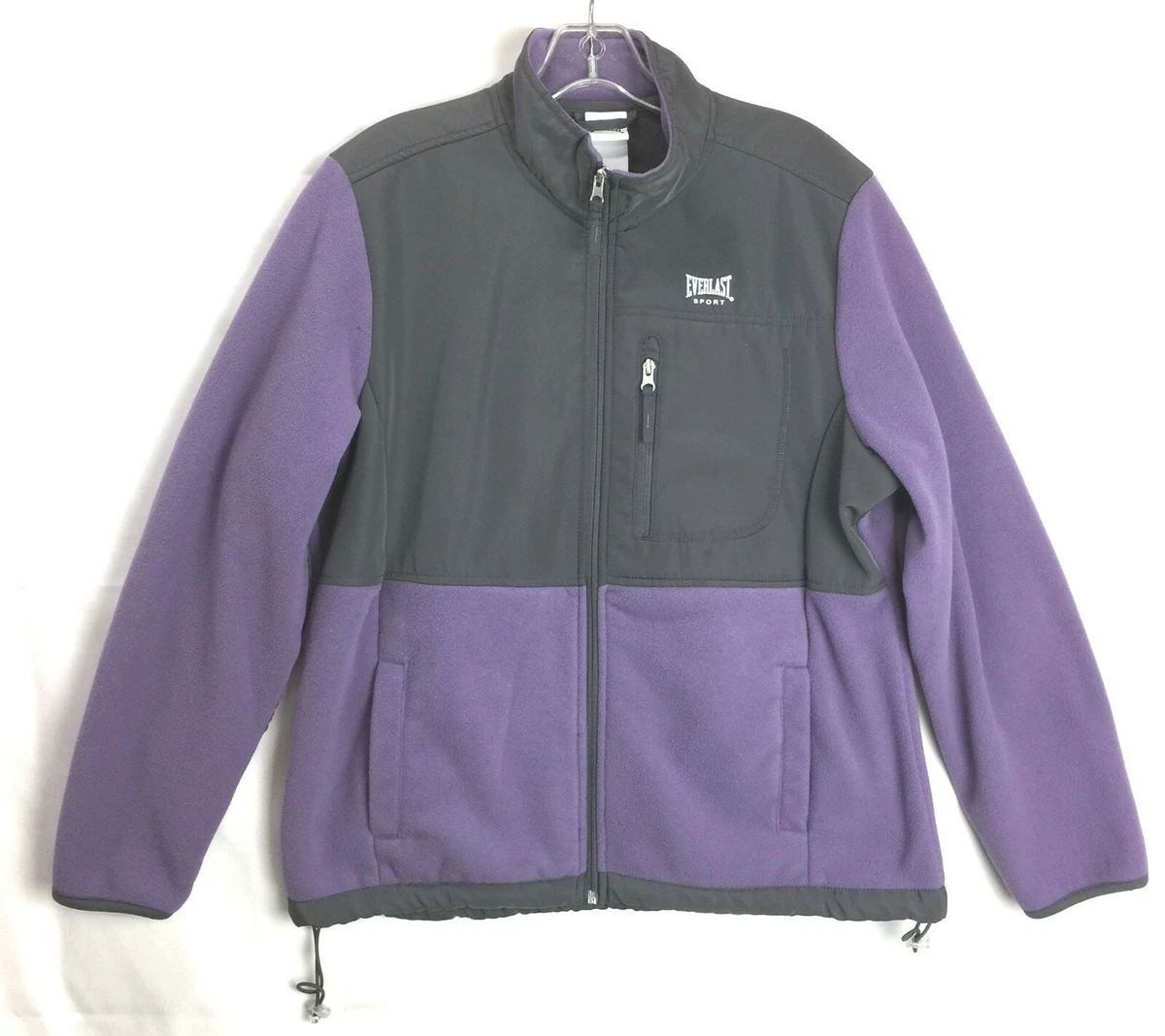 Everlast Sport Woman s Fleece Jacket Large Full Zip Purple Gray