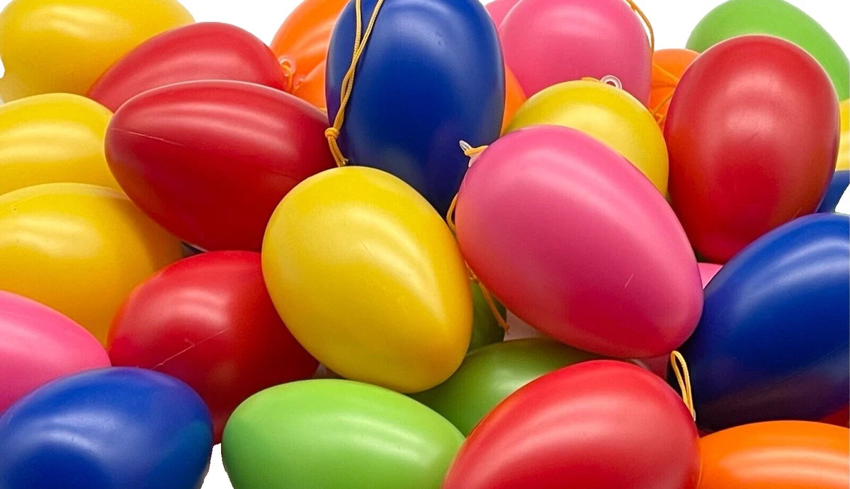 Posten Anker Ostereier 36 Stück – Bunte Plastik Eier Zum Aufhängen, 6x4 Cm, Wetterfest – Für Drinnen & Draußen, Inkl. Aufhänger – Osterdeko Set