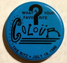 LIVING COLOUR ULTRA RARE VINTAGE 7/19/1988 THE RITZ NYC BLUE CONCERT PIN 