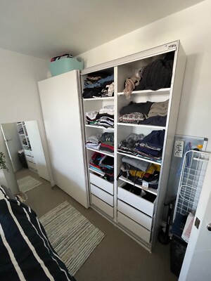 Ikea Pax - Wardrobe Combination - White, 200x35x201 | eBay