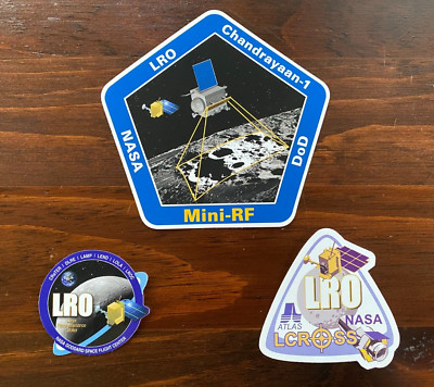 NASA LRO/LCROSS Mission Stickers Set   Lunar Reconnaissance Orbiter Mini-RF RARE