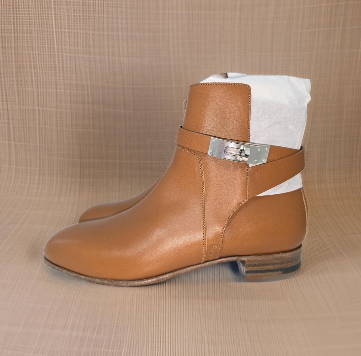 BRAND NEW HERMES NEO BOOTS, CAMEL, SIZE 38