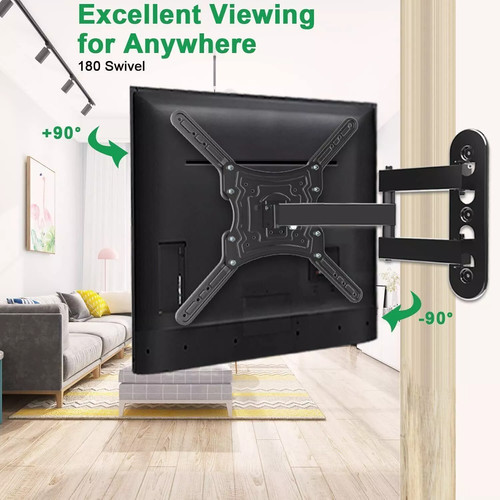 Full Motion TV Wall Mount Bracket Swivel Tilt for 26 32 36 37 40 42 46 49 55 65" - Picture 6 of 9