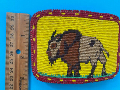 Buffalo beaded belt buckle Belt Buckle - Beaded Buffalo main image 2