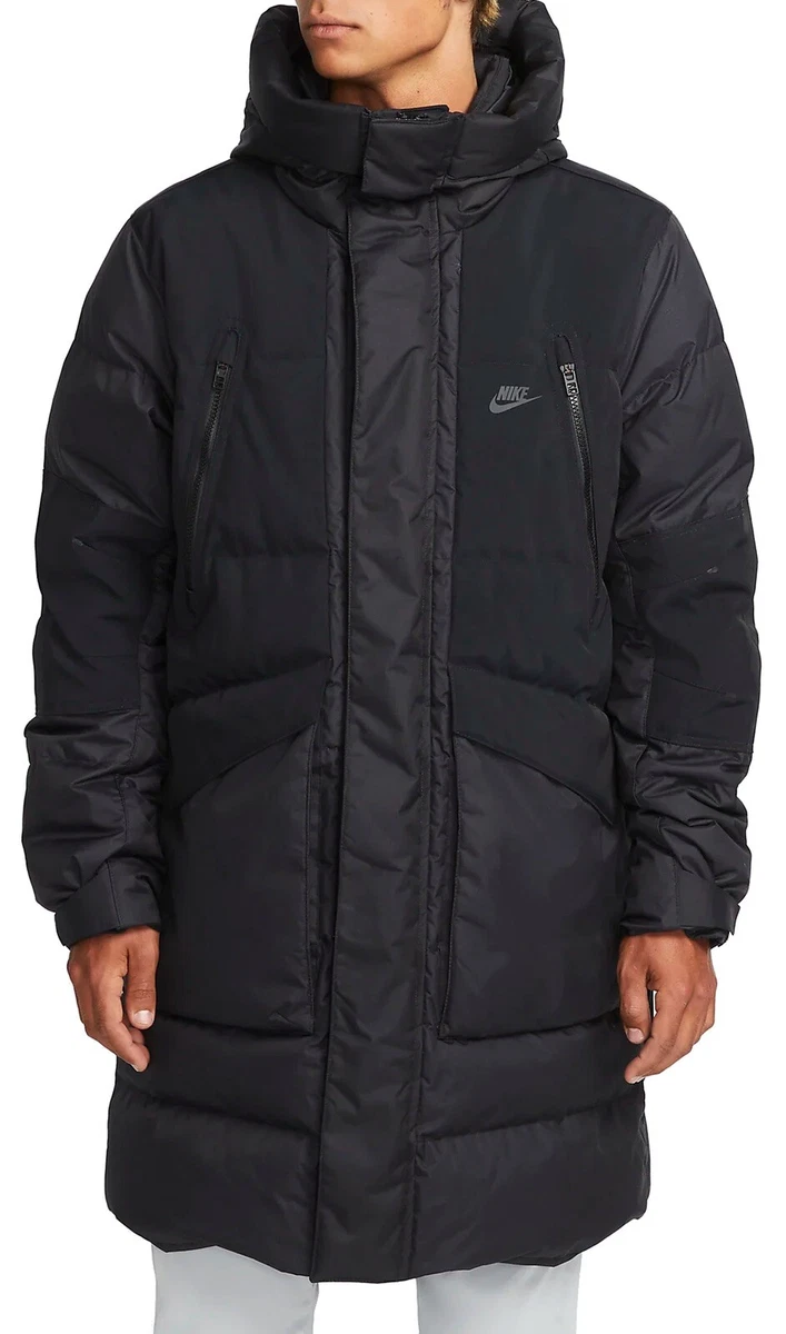 Nike sportswear hooded hotsell down jacket black