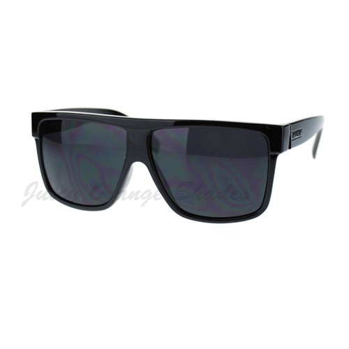 Kush Para Hombre Gafas De Sol Tapa Plana Marco Cuadrado Negro Oscuro Lente  | eBay