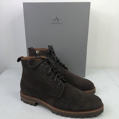 Aquatalia Men\'s Dark Brown Suede Chukka Boots New Aquatalia Brown Suede Chukka Boots Made in Italy Size 12  main image 3