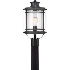 Booker - 1 Light Outdoor Post Lantern - 19.5 Inches high-Mystic Black Finish