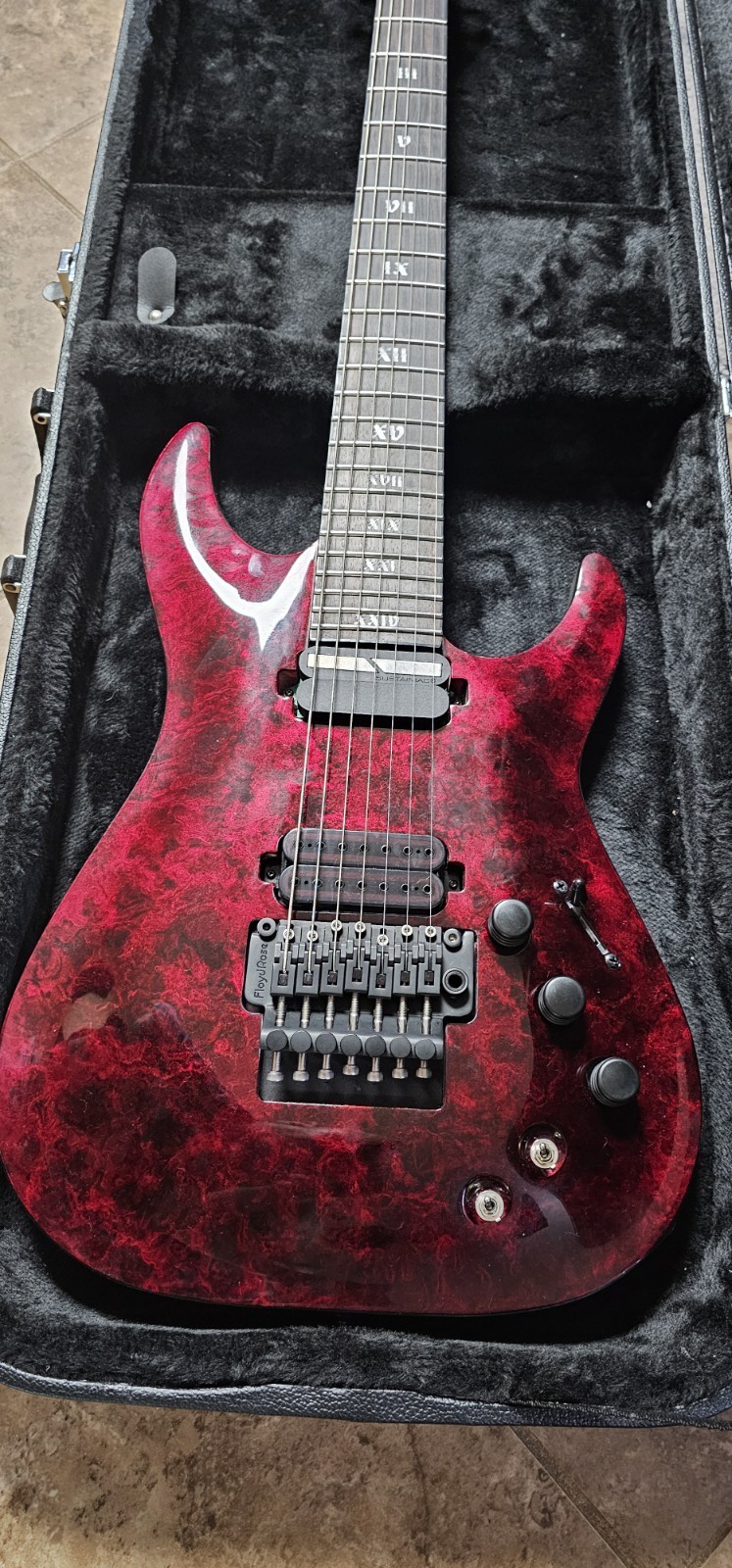 Schecter C-7 FR-S Apocalypse Sustainiac Red Reign with Chromecast Hardshell Case