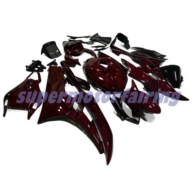 Red Forged Carbon Fiber Fairing Kit+Tank Cover for Yamaha YZF R6 2006 2007 Black