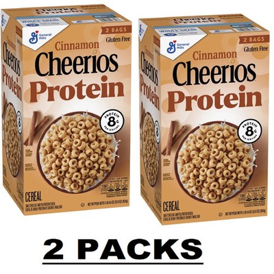 2 Packs- Cheerios Protein Cinnamon Cereal, 32.6 oz (65.2 oz)