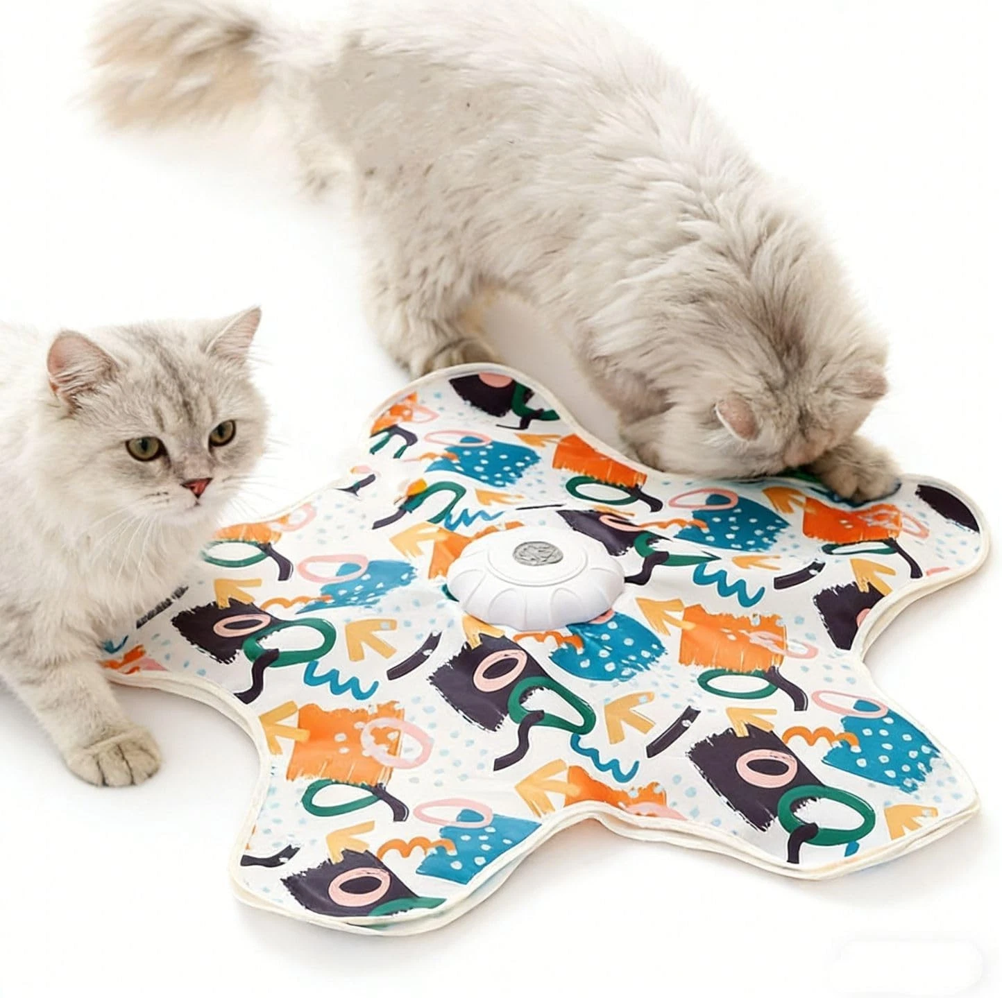 Cat Toy Hide and Seek Interactive Feather Wand with Bird Squeaks Rechargeable