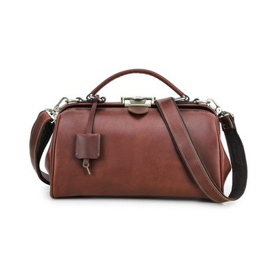 CONTACTS Full Grain Leather Doctor Bag Purse for Women Handbag with Lock Shou...