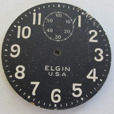 16 Size ELGIN POCKET WATCH BLACK DIAL - Military Bold Numerals - Seconds at 12