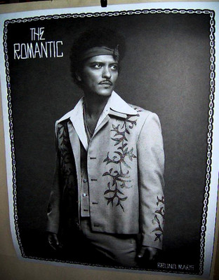 Bruno Mars Original Large B & W Promo Poster The Romantic 18 x 24