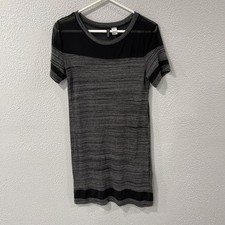 Divided H&M Black Shimmer Thread Mini Bodycon Dress Stretch Size 4