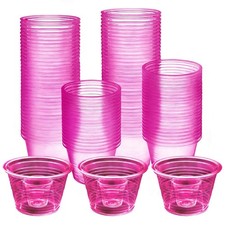 Vasos de plástico transparente de 3 oz, desechables, color rosa,bombardero Jager