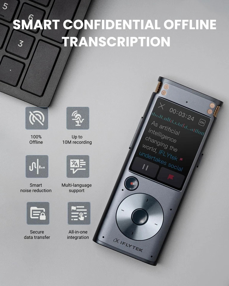 iFLYTEK SR302 PRO Smart Recorder Recording Pen Languages Multiple Translate Text - Image 2 of 4