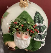 Hallmark Evergreen Father Christmas Blown Glass Ornament Handcrafted In Poland