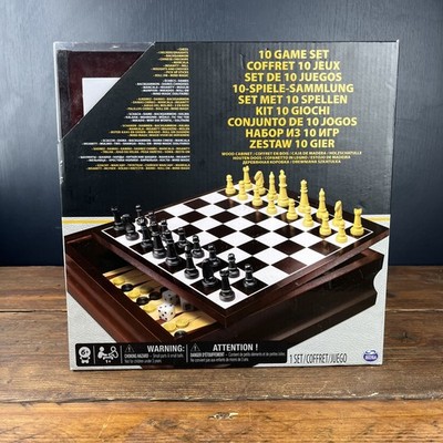 Spin Master 10 Spiele Set Holz Schrank Familie Klassiker