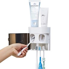Wall-Mounted Toothbrush Holder-Toothbrush Holder with Toothpaste squeezers an...