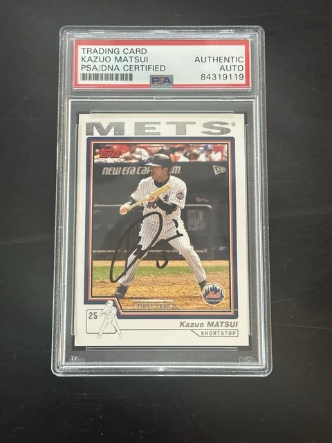 Kazuo Matsui Autographed 2004 Topps RC NY METS 1st Japanese Infielder in MLB PSA
