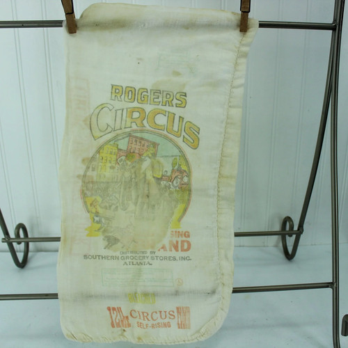 1940's Rogers Circus Flour Bag Sack Southern Grocery Stores Atlanta 12#