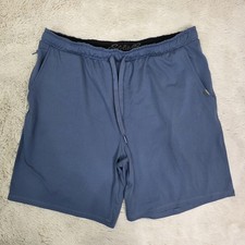Eddie Bauer Mens Lounge Shorts Size Large Blue Zip Pocket