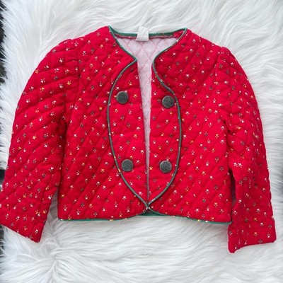 Ruth Scharf - Red floral quilted Alpine jacket, sz 3T
