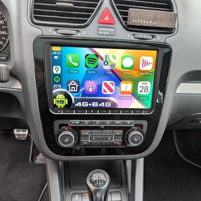 4+64GB Android 15 Apple CarPlay Autoradio GPS Navi Für VW SCIROCCO 2008-2014