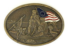 Vibtage George Washington Crossing Delaware Metal Belt Buckle