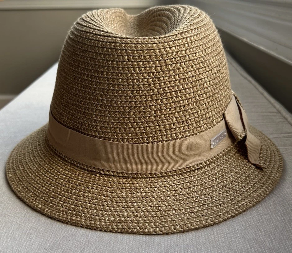 Sombrero Fedora de Paja Natural Betmar New York con Banda y Lazo Mediano Foto 4 de 4