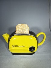 Swineside Teapottery Tea Toaster Teapot Yellow Novelty Ceramic England Kitsch 