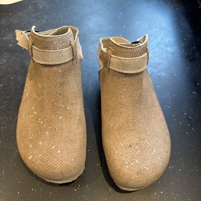 Birkenstock Clogs Women's 38 Beige Esra Wedge Suede Leather