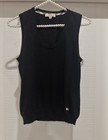 BURBERRY LONDON Tanktop Shirt schwarz ärmellos Spitze Größe S