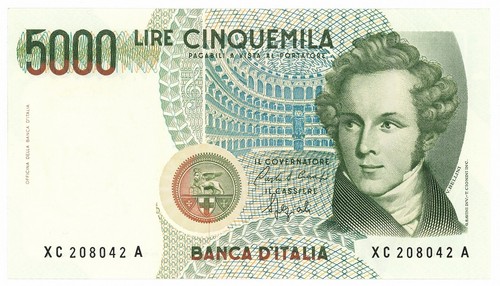 5000 LIRE B. D'ITALIA VINCENZO BELLINI SERIE SOSTITUTIVA XC 01/12/1997 FDS-/FDS - Foto 1 di 6