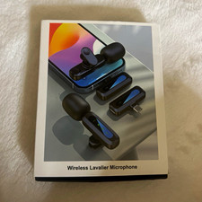 Wireless USB-C Lavalier/Lapel Clip-On Microphone Set, Plug Play, Black