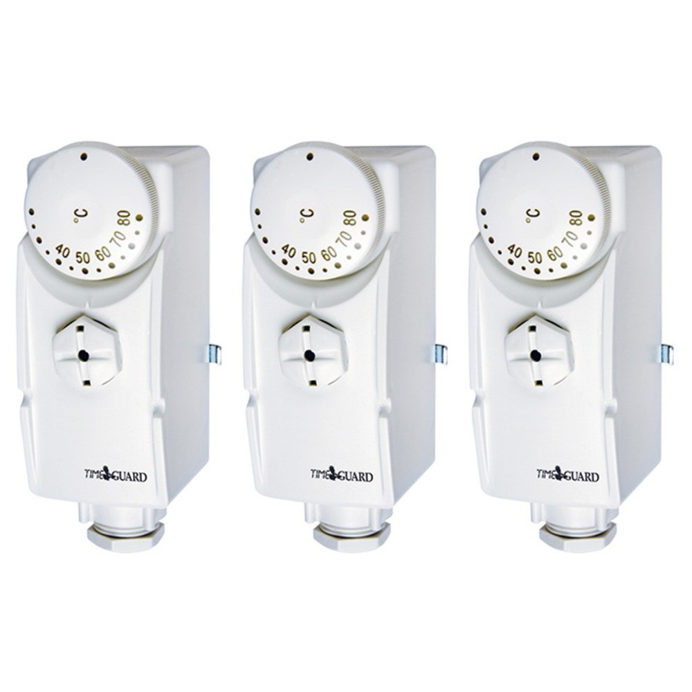 3 x Timeguard TRT044 Cylinder / Pipe Central Heating Thermostats 40°C - 80°C