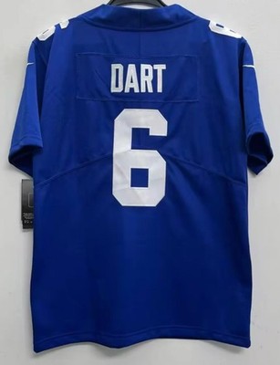 Jaxson Dart NY Giants #6 Blue KID Jersey YOUTH Medium 10/12