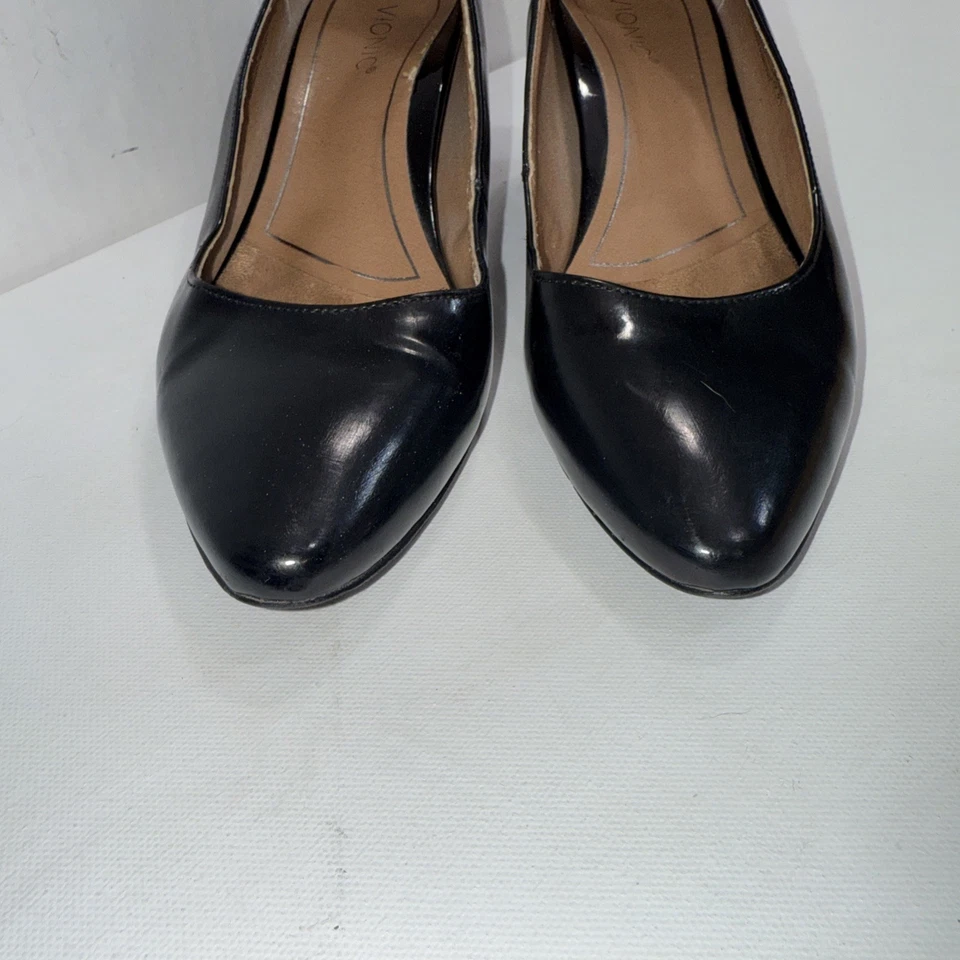 Vionic Mia Black Leather Pumps Old Money Formal Office Pointed Toe Workwear Shoe - Image 4 of 4