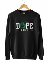 Men's Dope Chef Sweatshirt - Medium - Black - Preowned VGC - Free P&P - Rare 