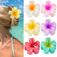 6 PCS Flower Hair Claw Clips for Women, Hawaiian Flower Hair Clips, Hawaiian ...