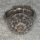 VTG Ring 18k/925 Sterling Silver, Gabriel 4 Diamond Cluster